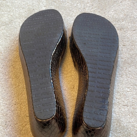 Yellow box, bronze, snake, skin, look, wedge, sandals, slip on Hailey style - Picture 5 of 5